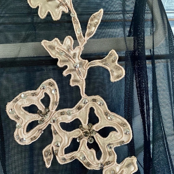 PEARL by Lela Rose Black Ponte Button Front Dress w/Beaded Bolero - Picture 13 of 16